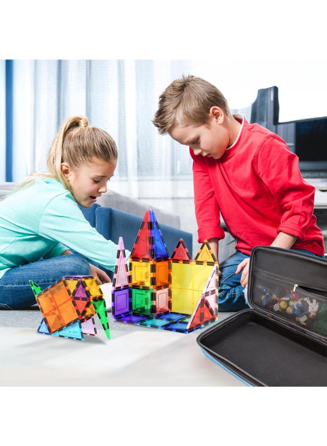 PicassoTiles Picasso Magnetic Tiles with Carry Case Travel Bag 101-pieces - Image 2