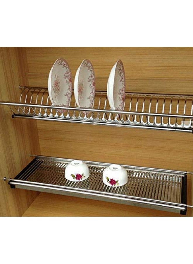DBR Kitchen Steel Dish Rack Drainer Tray for Cabinet Width 600mm gtpt Modular Kitchen Organiser Set of 3pcs - Image 1