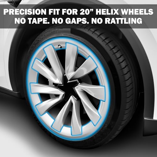 Abystar Wheel Rim Protector for Tesla Model Y Juniper 20” Helix Wheels, 4PCS ABS Anti-Curb Scratch Guard, Silver Rim Edge Trim, No-Drill Snap-On Installation, for Model Y 2026 Accessories - Image 5