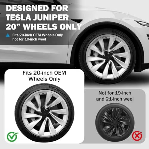 Abystar Wheel Rim Protector for Tesla Model Y Juniper 20” Helix Wheels, 4PCS ABS Anti-Curb Scratch Guard, Silver Rim Edge Trim, No-Drill Snap-On Installation, for Model Y 2026 Accessories - Image 2