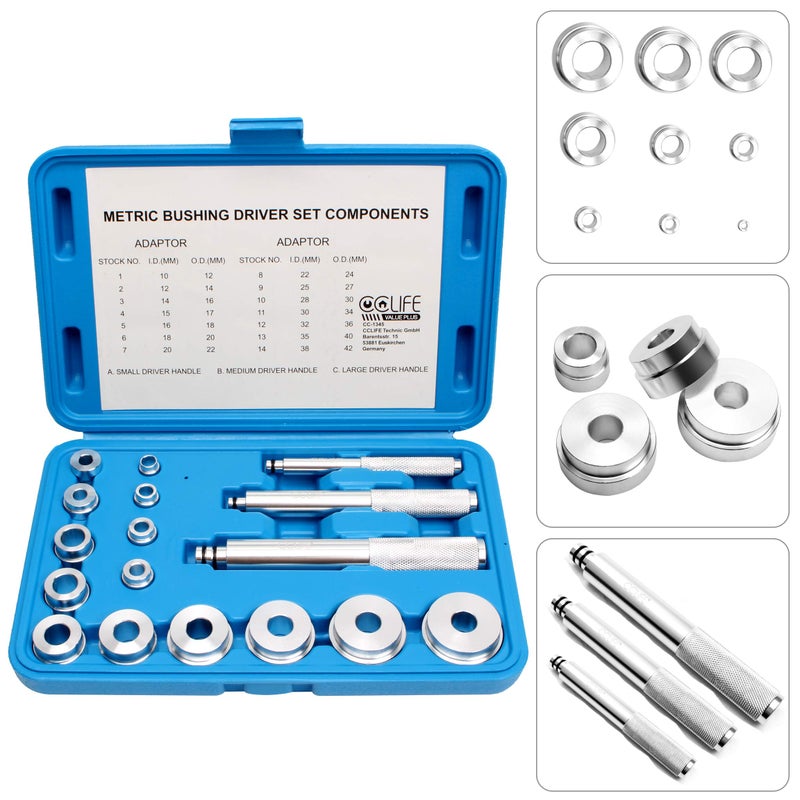 CCLIFE 17 Pieces Wheel Bearing Mounting Tool Set Radial Grommets for Mounting - Image 1
