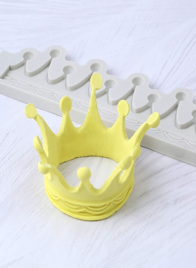 Fewo 3D Circle Crown Fondant Mold - Silicone Sugarcraft Mold for Fondant, Gumpaste, Polymer Clay - Cake Topper Decorating Tools (Grey/Pink) - Image 3