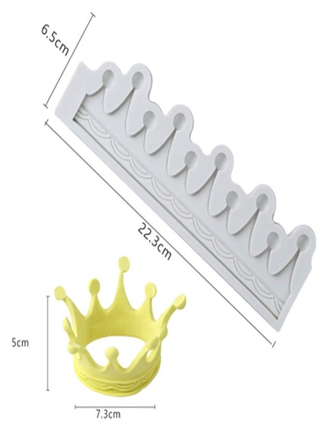 Fewo 3D Circle Crown Fondant Mold - Silicone Sugarcraft Mold for Fondant, Gumpaste, Polymer Clay - Cake Topper Decorating Tools (Grey/Pink) - Image 2