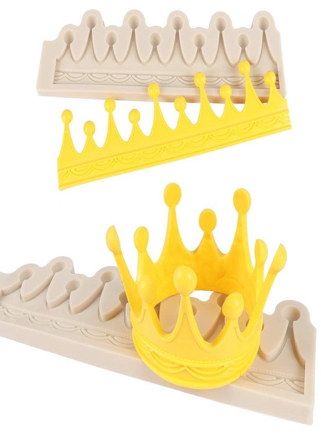 Fewo 3D Circle Crown Fondant Mold - Silicone Sugarcraft Mold for Fondant, Gumpaste, Polymer Clay - Cake Topper Decorating Tools (Grey/Pink) - Image 4