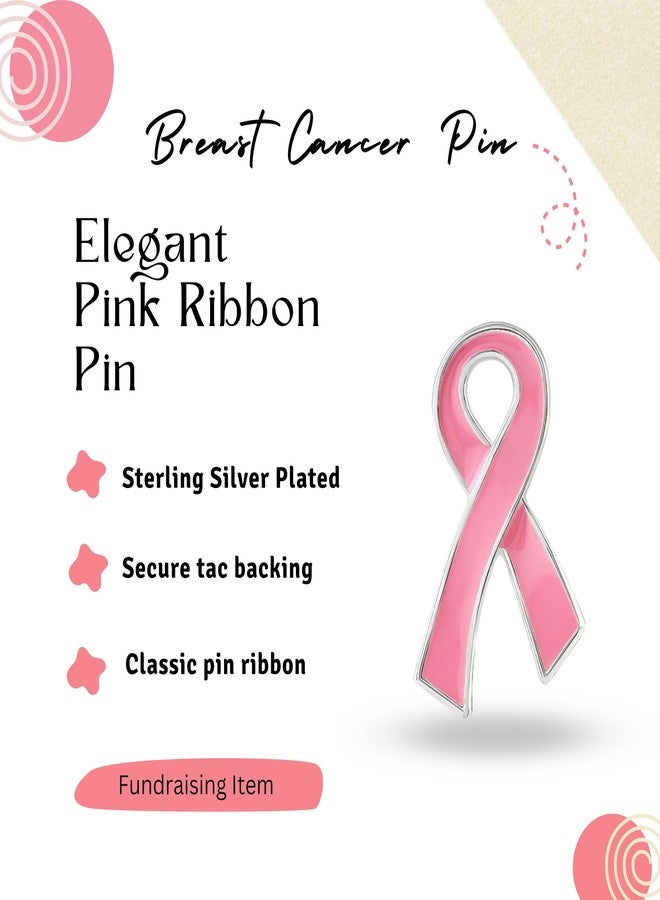 فوندريزينغ فور أ كوز دبوس الشريط الوردي للتوعية بسرطان الثدي، هدية مثالية للناجيات، ولجمع التبرعات، وللفعاليات الخيرية (دبوس واحد) - Image 2