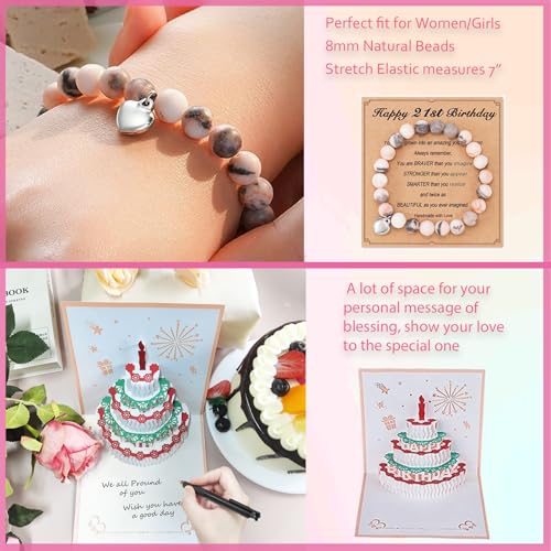 Awfrky 21st Birthday Gifts For Her - Happy 21 Year Old Gift Box for Women, Best Friends, Female Daughter, Sister, Girlfriend, Coworker, Bestie - Unique Basket - Image 4