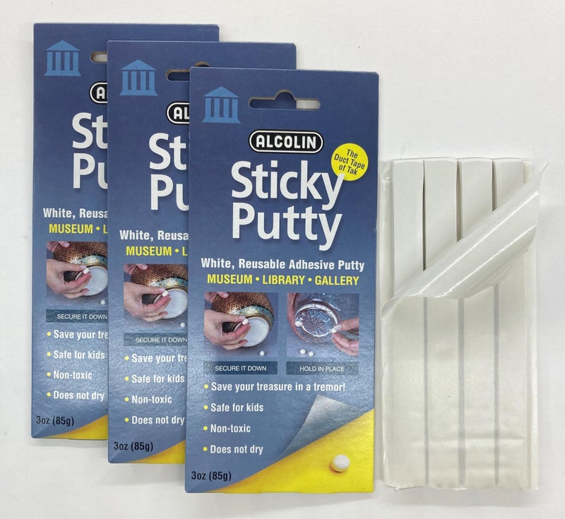 Alcolin 9oz Alcolin Sticky Putty Reusable Museum & Gallery Quality Adhesive Putty, Repositionable -Won't Dry -3 x 3oz Pack - Image 2