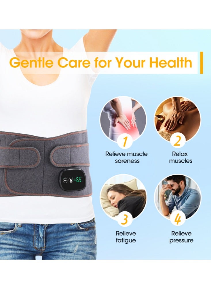 Joshberg Heating Pad for Back, Lumbar Massager, Heated Waist Belt Wrap, Cordless Heating Pad Back Brace with Heat and Massage, 3 Fast Heating Massaging Modes, Cordless Portable, Touchscreen Control - Image 2