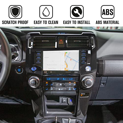 Jimen Compatible with Toyota 4Runner 2020-2022, Center Console Navigation Panel Cover Trim (Carbon Fiber) - Image 4