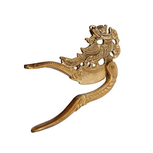 ARTVARKO Brass Peacock Yali Ethnic Designs Nut Supari Betel Cutter/Sudi/Sarota Cracker Akhrot/Walnut Sudi & Adkitta 5.5 Inch - Image 4