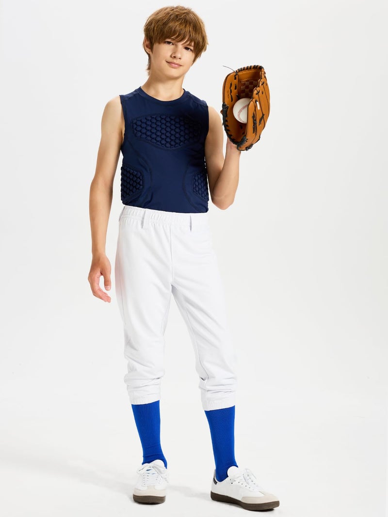 DEVOROPA 2T/3T/4T/5T to Big Kids Youth Boys Baseball Pants Girls Softball Pants Fast Pitch Tee Ball Practice Pants Pockets White 2T - Image 4