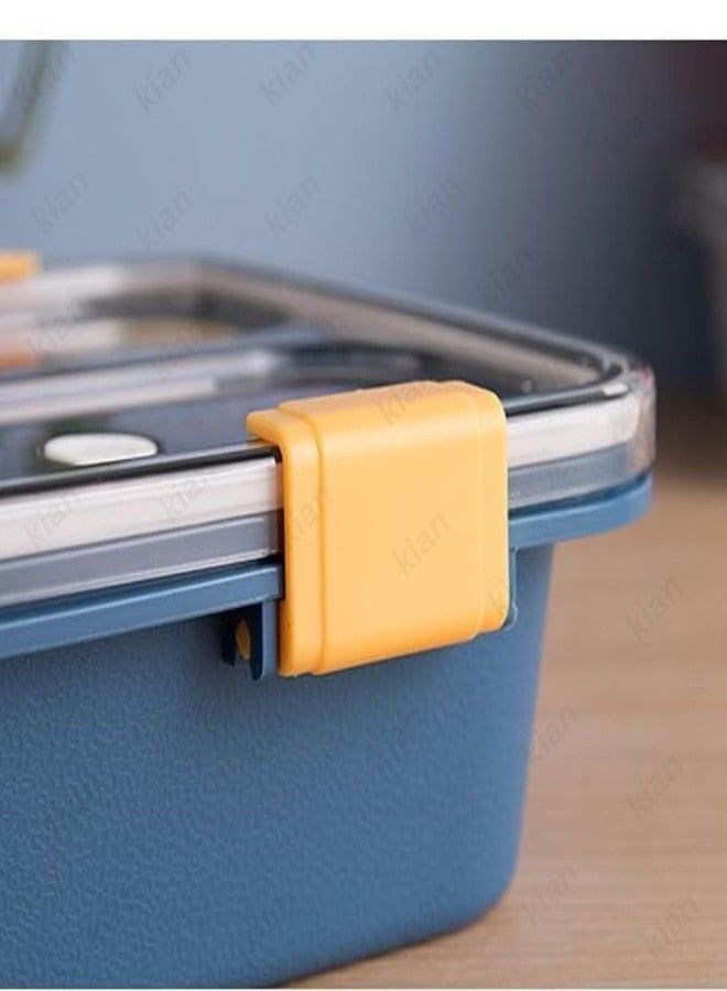 Kian Tokyo Lunch Box - 3 Compartment Plastic Tiffin for Adults and Big Kids, Perfect Size for On-The-Go Meal, BPA-Free and Food-Safe Materials (Multi Color) (Pack of 1) - Image 3