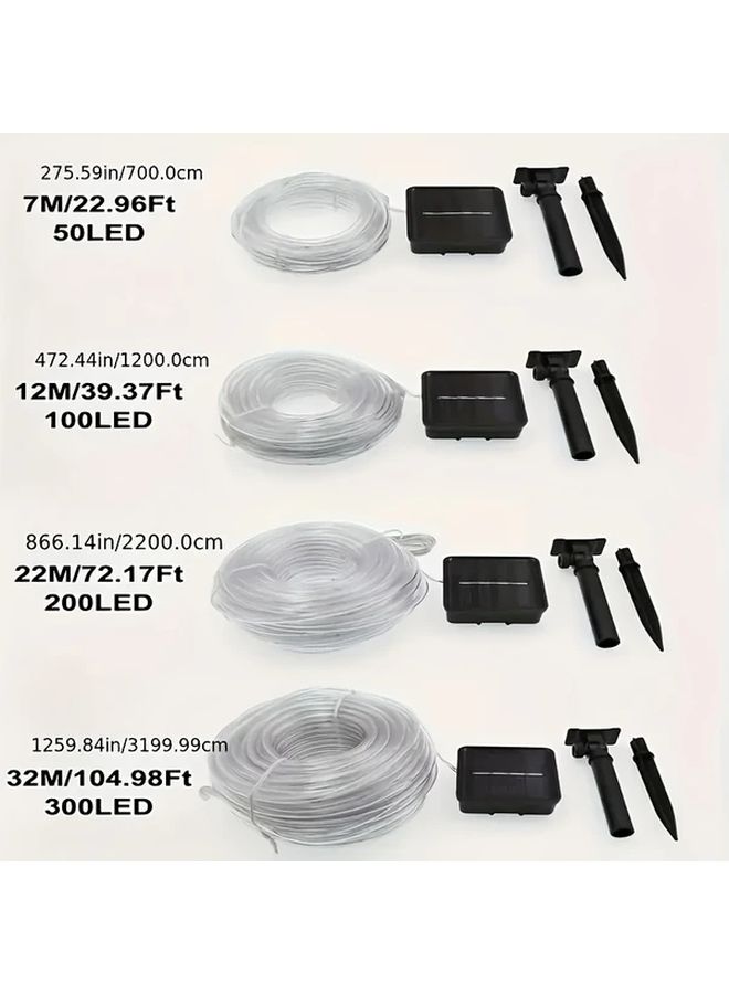 أضواء حبل شمسية LED بطول 866.14 بوصة، 200 ضوء ملون، 8 أوضاع إضاءة خارجية للحديقة والفناء والشرفة والشجرة، أنبوب مرن شفاف للديكورات في المهرجانات، هدية مثالية لجميع الفصول. - Image 3