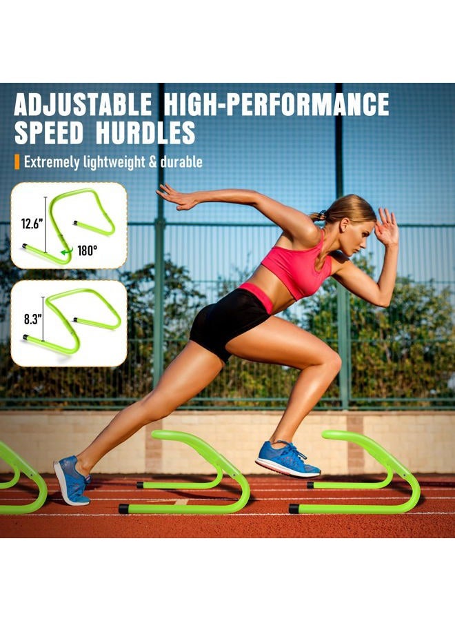 MUROZA Agility Ladder Speed Training Equipment Set-20ft Agility Ladder,12 Soccer Cones,4 Hurdles, Jump Rope, Running Parachute, Basketball Football Soccer Training Equipment for Kids, Youth, Adults(green) - Image 4
