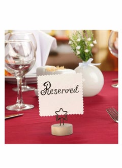 Y&D Wooden Base Card Holder Antique Wire Picture Decorative Memo Notes Photo  - Image 4