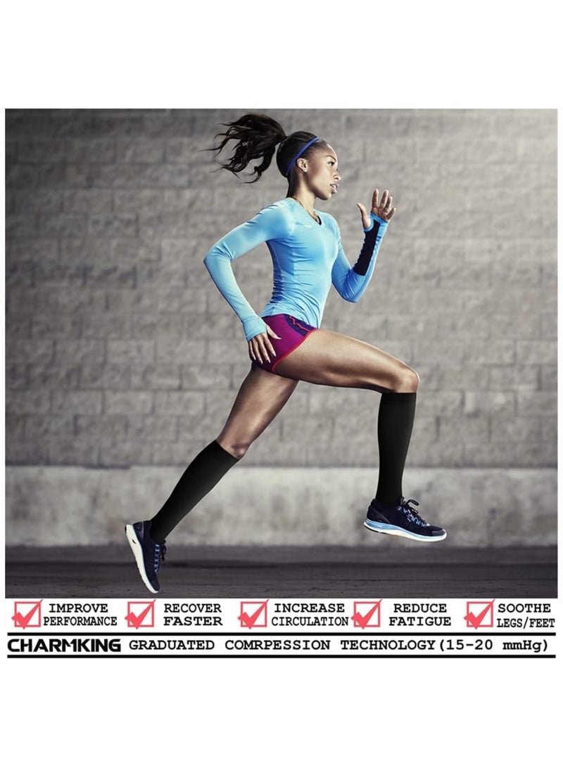 AUTOYSUR Compression Socks for Women & Men Circulation (8 Pairs) 15-20 mmHg is Best Support for Athletic Running,Hiking Black - Image 2