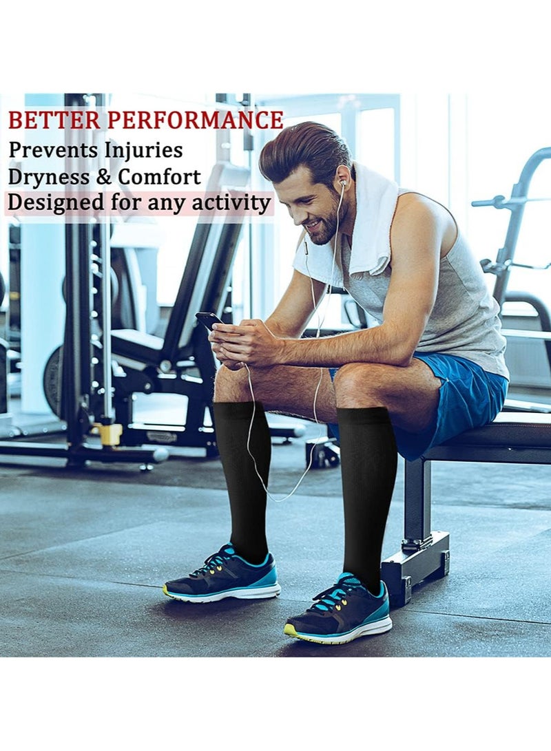 AUTOYSUR Compression Socks for Women & Men Circulation (8 Pairs) 15-20 mmHg is Best Support for Athletic Running,Hiking Black - Image 3