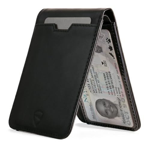 Vaultskin MANHATTAN ID Thin Leather Wallet with RFID Blocking and ID Window - Image 1