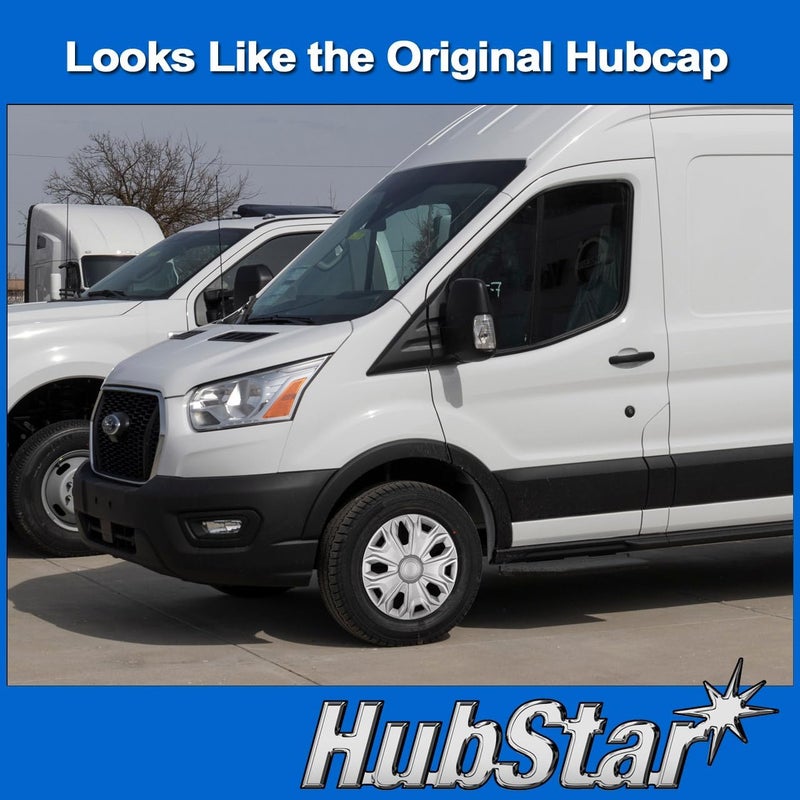 HubStar Hubcap Replacement for Ford Transit 150, 250, and 350: 2015-2024, 16-inch Wheel Cover (Silver, 1 Piece) - Image 4