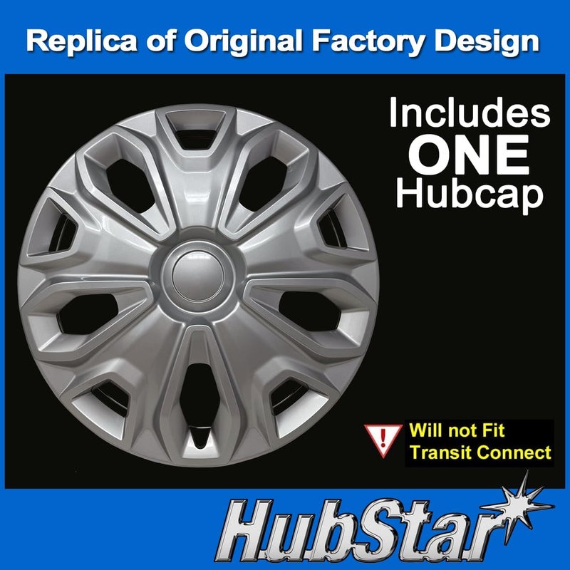 HubStar Hubcap Replacement for Ford Transit 150, 250, and 350: 2015-2024, 16-inch Wheel Cover (Silver, 1 Piece) - Image 2