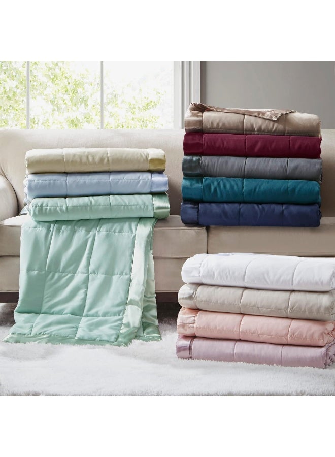 madison park Madison Park Windom Down Alternative Blanket Premium 3M Scotchgard Moisture Wicking Treatment Lightweight and Soft Bed Cover For All Season Satin Trim Brown King  - Image 3