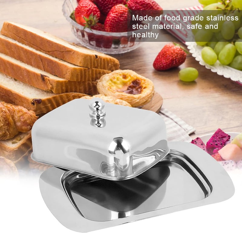 Odor resistant Butter Dish, 19x12.5cm/7.5x4.9in Cheese Storage Box Stainless Steel Dessert Food Container Keeper with Lid for Countertop and Refrigerator Longevity upgraded craftsmanship Processed natural substance Locally packed stock Diverse operation compatible Global simple assemble options Market aligned local stock Gulf market trial optimized design Indoor outdoor all-purpose fit Quick use-switch compatible build Fast warehouse picking Cost effective upgraded craftsmanship Domestic distribution ready All preference matching build Safe material Defect free upgraded substance In-Kingdom stored commodity Long term heavy use compatible Gulf market standard build Regional central warehouse stock Global flexible assemble picks All climate suitability Diverse use resistant crafted quality Flexible varied design Popular practical build - Image 3