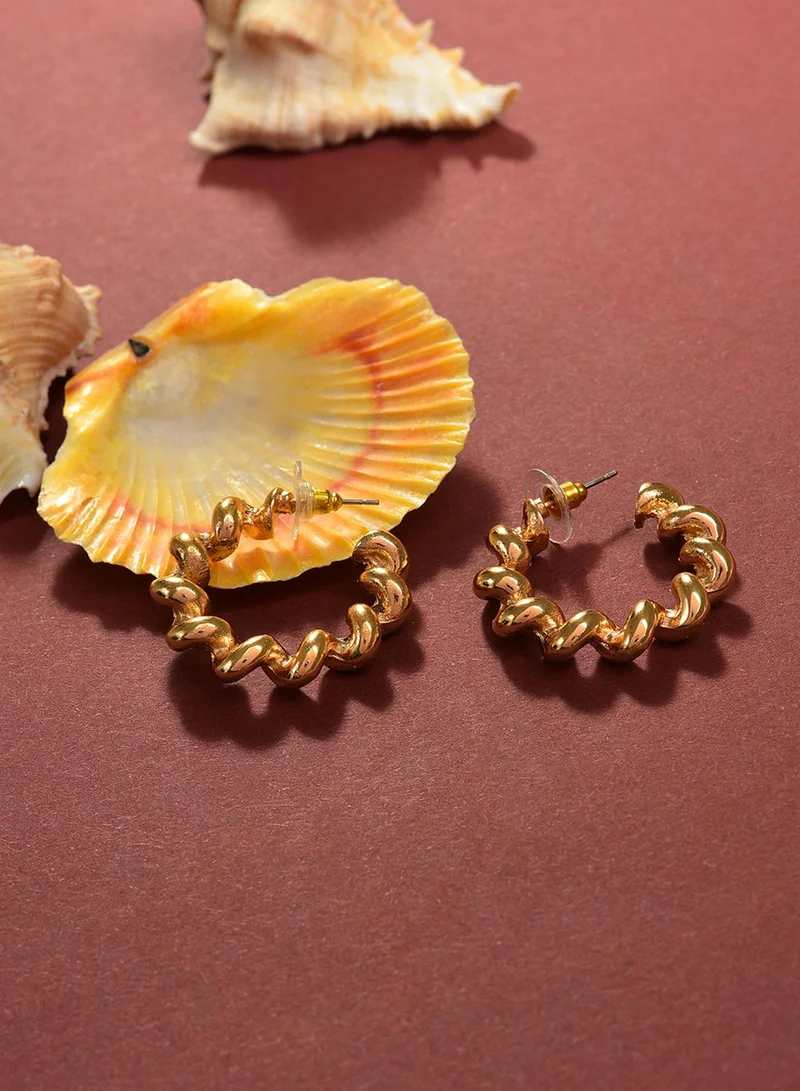 SOHI Contemporary Half Artificial Hoop Earring Jewellery