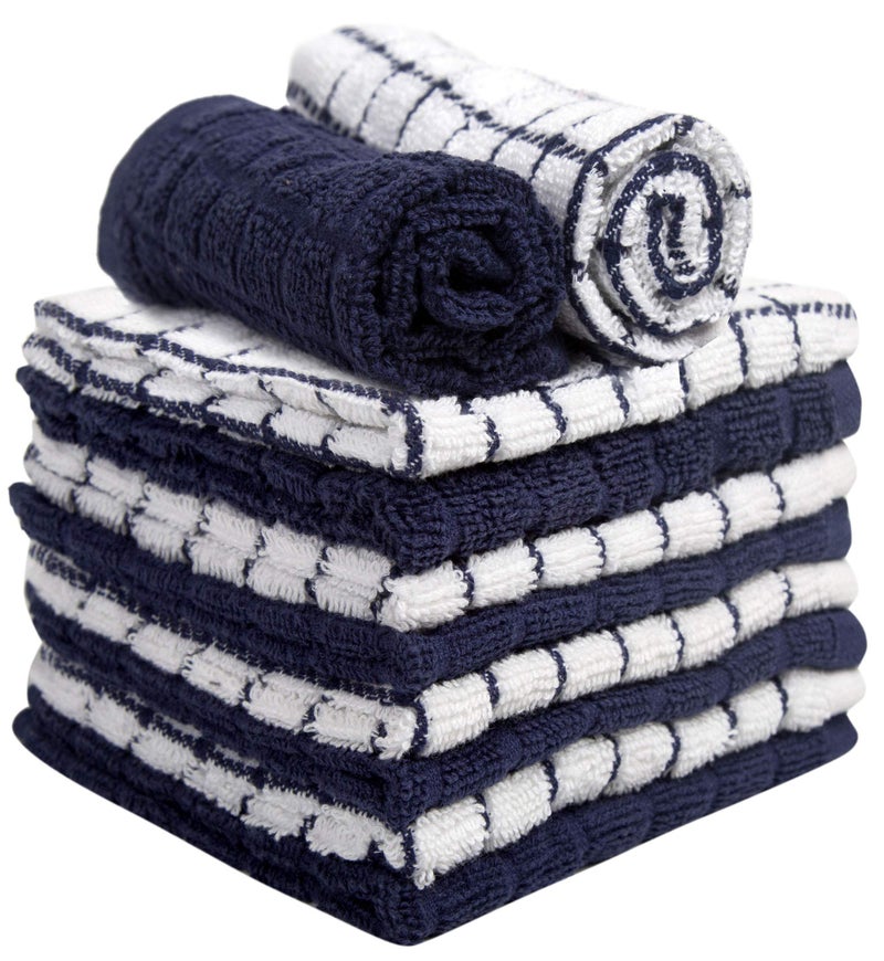 Bumble Towels Bumble Dish Cloths (8 Pack) | 12" x 12" | 100% Cotton Kitchen Towels | 405 GSM | Soft, Highly Absorbent & Durable Dish Towels for Kitchen | Navy - Image 4
