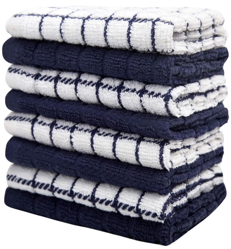 Bumble Towels Bumble Dish Cloths (8 Pack) | 12" x 12" | 100% Cotton Kitchen Towels | 405 GSM | Soft, Highly Absorbent & Durable Dish Towels for Kitchen | Navy - Image 5
