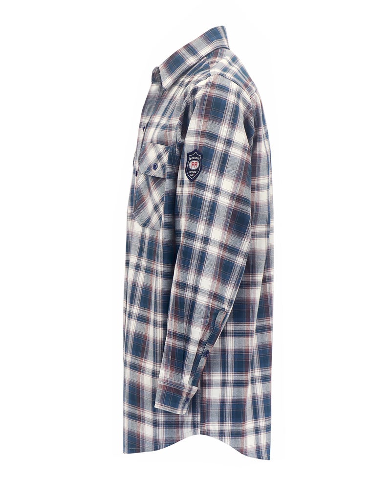 BOCOMAL FR Shirts for Men(Red/White) Flame Resistant/Fire Retardant Plaid Shirt 7oz Men's Welder Shirt - Image 2