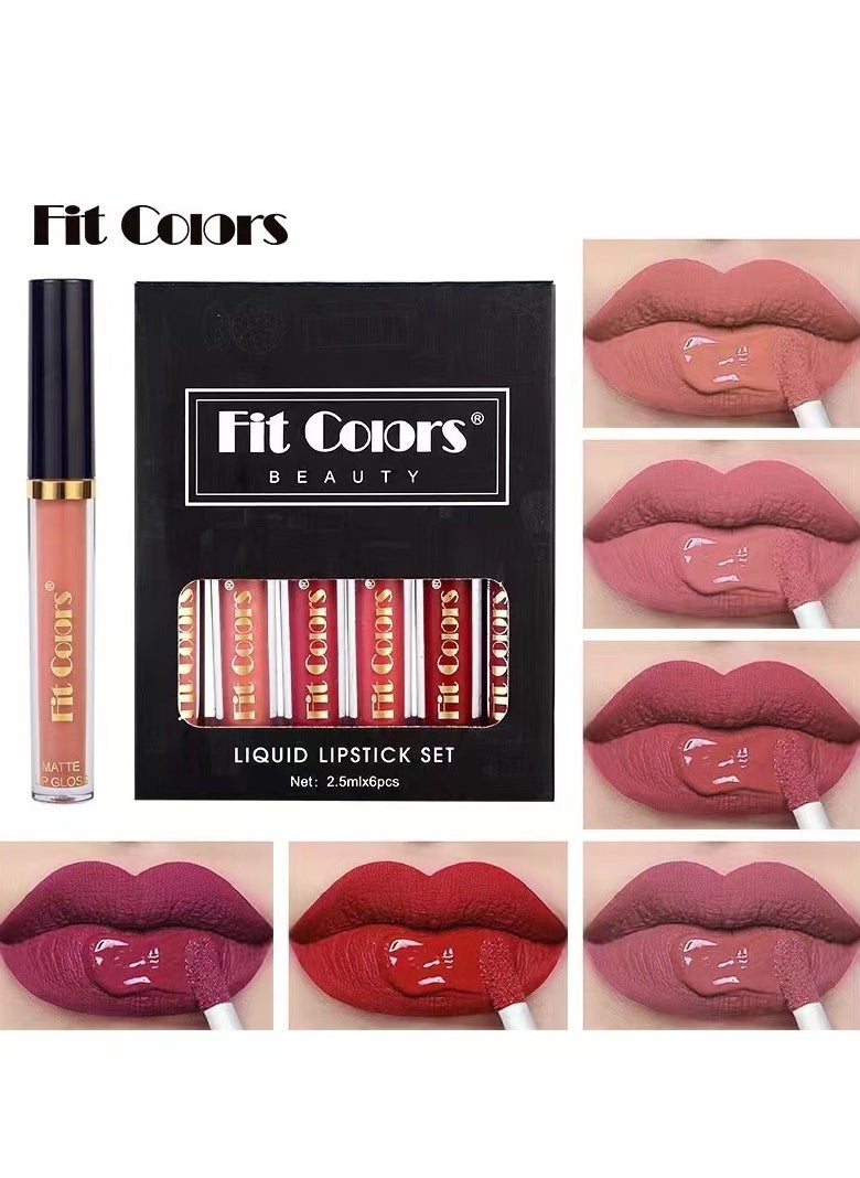 Fit Colors مجموعة من 6 قطع أحمر شفاه سائل مطفي غير لزج  - Image 1