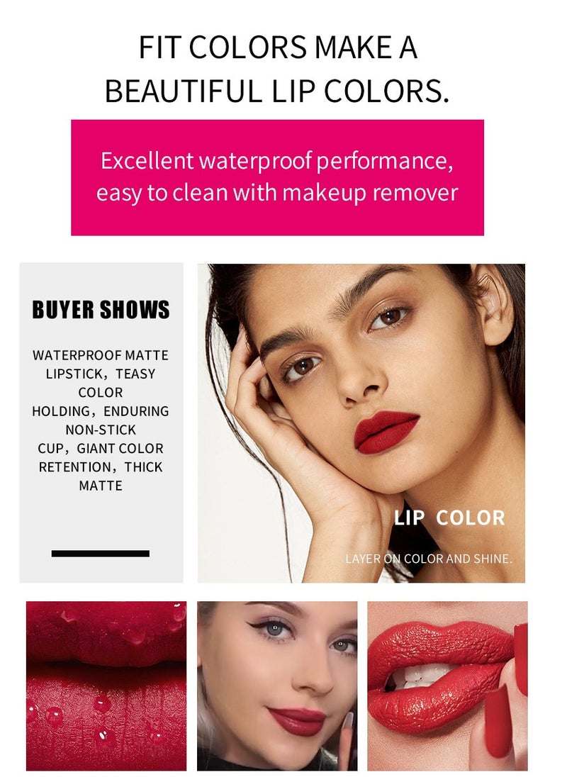 Fit Colors مجموعة من 6 قطع أحمر شفاه سائل مطفي غير لزج  - Image 5