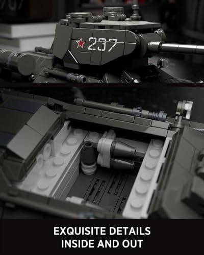 Nifeliz T34/85 Tank, WW2 Military Tank Building Set for Adults, Collectible Army Model to Build and Display, Gift Ideal for Military Fans (818 PCS, NF10270) - Image 4