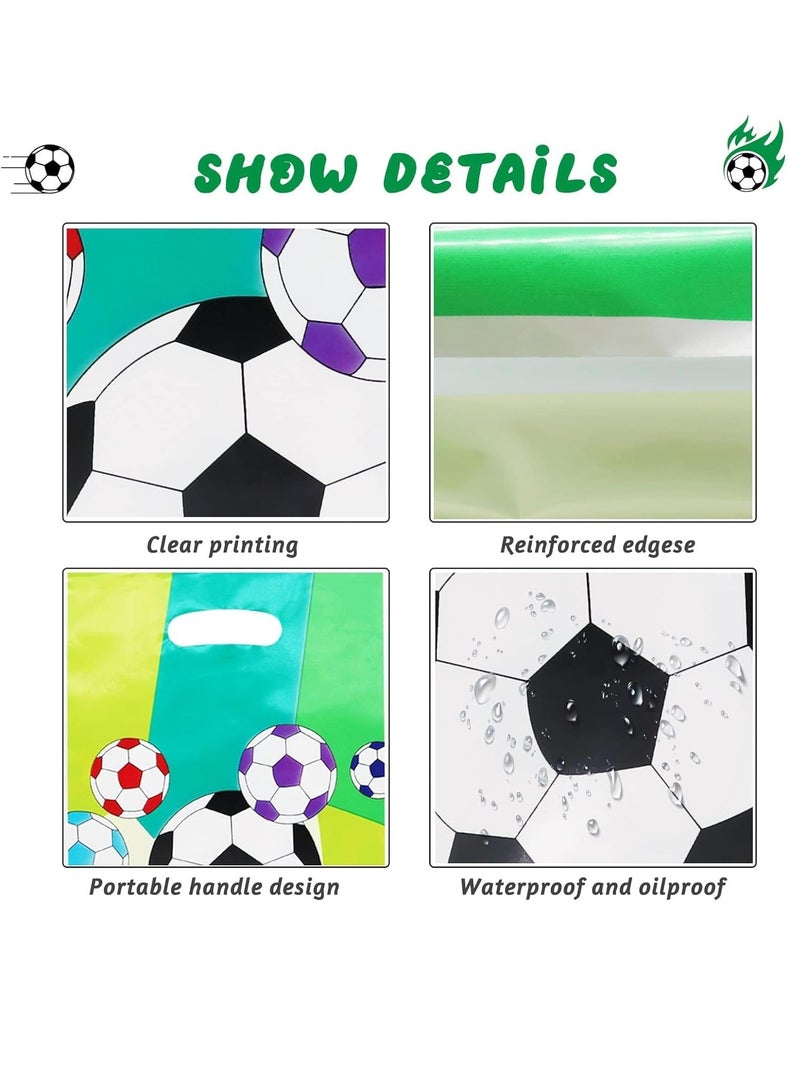Zikra 60 Pcs Football Party Gift Bags for Kids, Plastic Soccer Goodies Bags with Handle Treat Candy Snack Bags Party Favor Fillers Supplies for Birthday Baby - Image 3