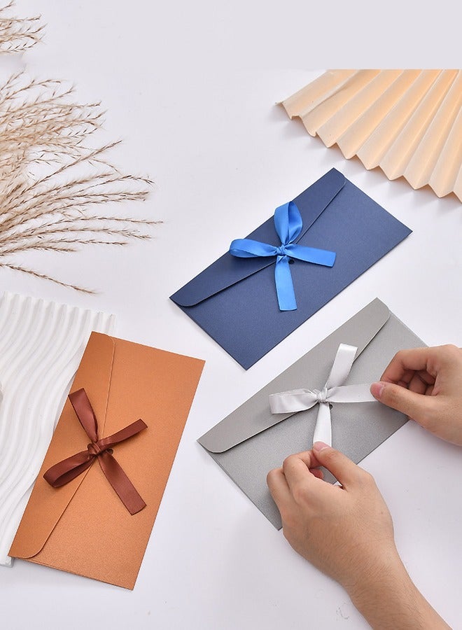Loquat 10-Piece Vintage Colourful Kraft Bow Tie Paper Envelopes Kraft Paper Envelopes Invitation Envelopes Budget Envelopes - Image 3