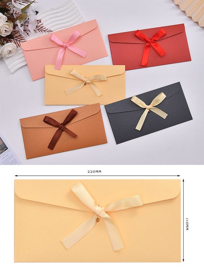 Loquat 10-Piece Vintage Colourful Kraft Bow Tie Paper Envelopes Kraft Paper Envelopes Invitation Envelopes Budget Envelopes - Image 2