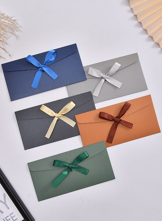 Loquat 10-Piece Vintage Colourful Kraft Bow Tie Paper Envelopes Kraft Paper Envelopes Invitation Envelopes Budget Envelopes - Image 4
