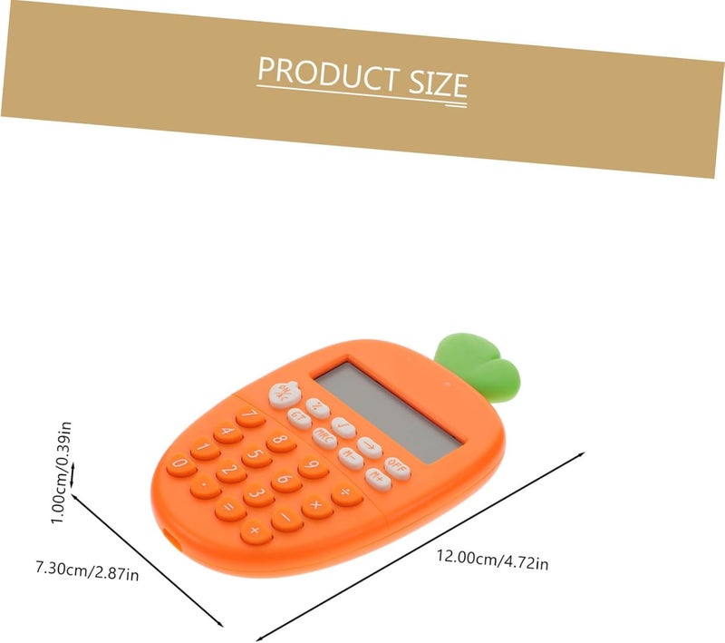 DOITOOL 2pcs Carrot Shape Mini Calculators Portable 12-Digit Plastic Basic Calculators for Students School and Office Use - Image 2