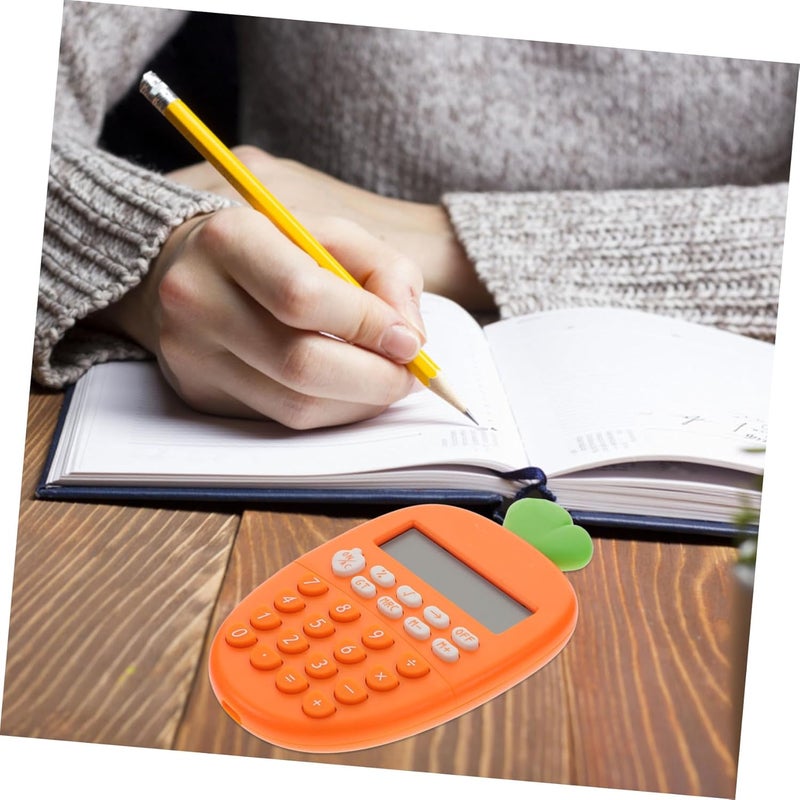 DOITOOL 2pcs Carrot Shape Mini Calculators Portable 12-Digit Plastic Basic Calculators for Students School and Office Use - Image 5