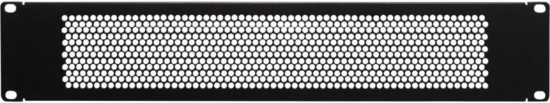 Navepoint 2U Blank Rack Mount Panel Spacer with Venting for 19-Inch Server Network Rack Enclosure Or Cabinet Black - Image 1