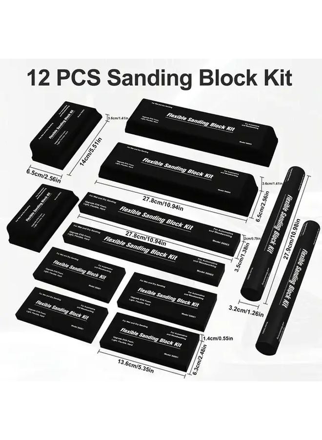 12 قطعة مجموعة كتلة سنفرة الإيفا المرنة لسيارة هيكل السيارة الرطب أو الجاف - Image 3