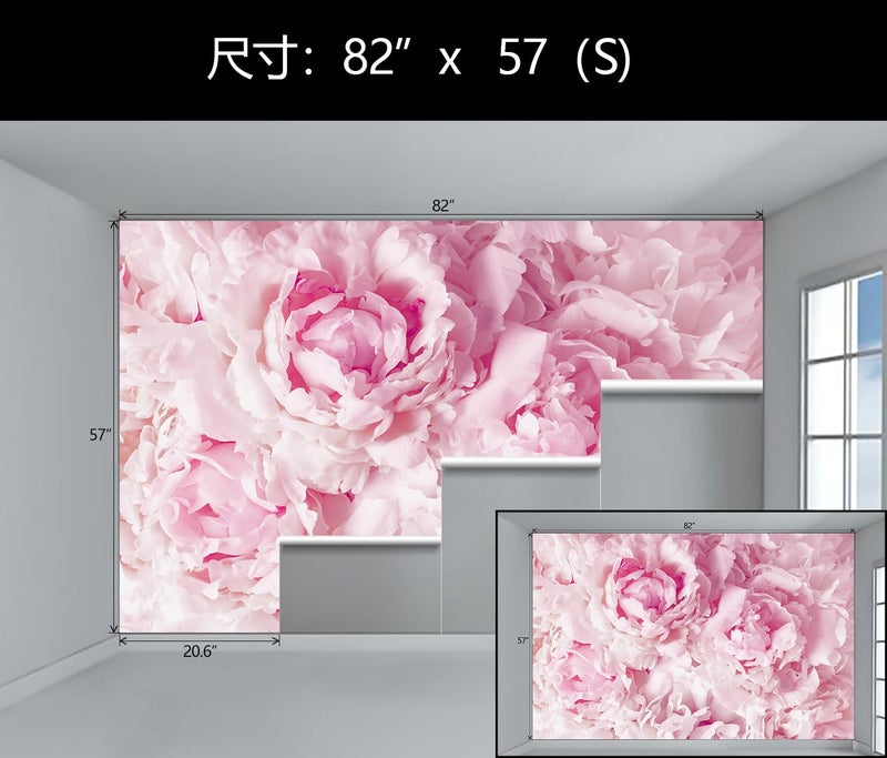 WFBHUA-Pink Floral Wallpaper Peel and Stick Peony Flower Self Adhesive Mural for Girl's Room Bedroom 82"x57" - Image 4