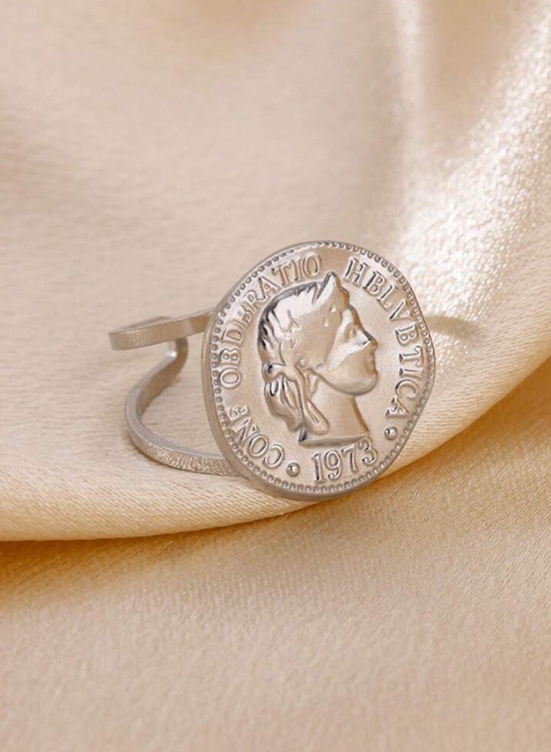 Equal Silver Stainless Steel Elegant And Modern Ring For Women One Size - Image 1