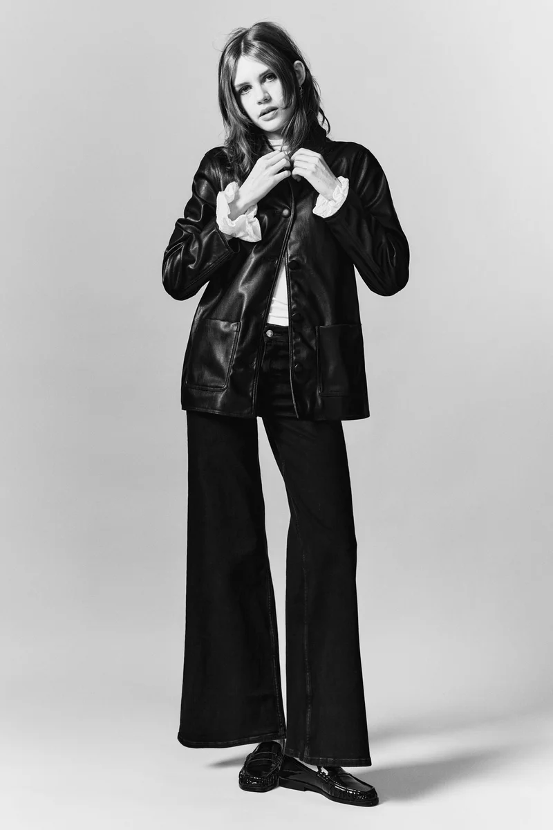 اتش اند ام معطف قصير مطلي