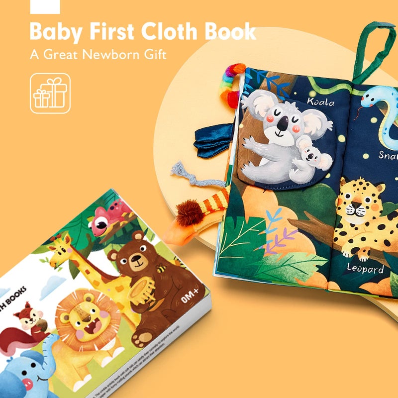 hahaland Baby Books 0-6 Months,Infant Tummy Time Toy Sensory Toys 6 to 12 Months Touch Feel Book Travel Toy Gifts for Boy Girl 0-3 Month Baby Shower Christmas Birthday Gifts Stocking Stuffers (Single) - Image 2