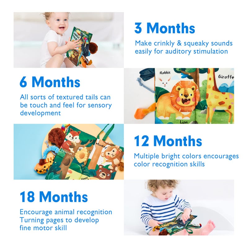 hahaland Baby Books 0-6 Months,Infant Tummy Time Toy Sensory Toys 6 to 12 Months Touch Feel Book Travel Toy Gifts for Boy Girl 0-3 Month Baby Shower Christmas Birthday Gifts Stocking Stuffers (Single) - Image 4