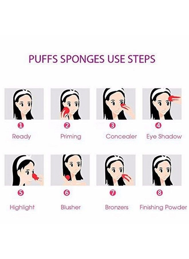 FOK اسفنجة مكياج خالية من اللاتكس، بلندر تجميل، إسفنجة أساس، إسفنجة مسحوق تجميل، قطعة واحدة، لون برتقالي - Image 4