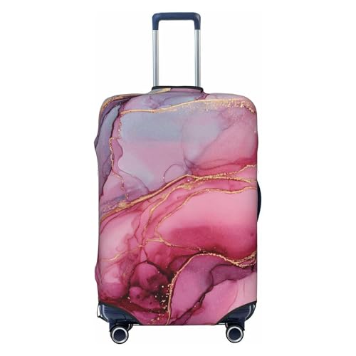 Worltoldb Pink Marble Travel Luggage Cover Polyester Suitcase Protector Washable Baggage Covers Fits 2224 Inch - Image 1