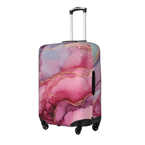 Worltoldb Pink Marble Travel Luggage Cover Polyester Suitcase Protector Washable Baggage Covers Fits 2224 Inch - Image 3