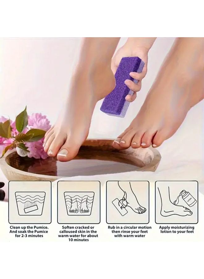 ملف قدم أرجواني مزدوج الجوانب قابل لإعادة الاستخدام مزيل الجلد الميت أداة تقشير - Image 2